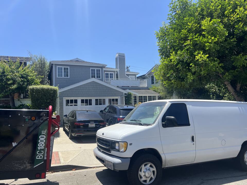 Service van parked outside a home
